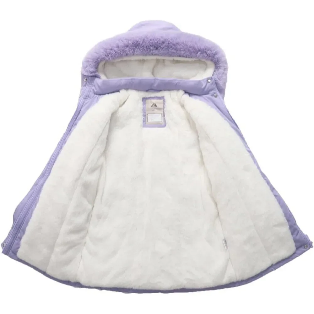 Girl's Lavender03 Waterproof Long Coat Warm Winter Parka Puffer Jacket with Hood